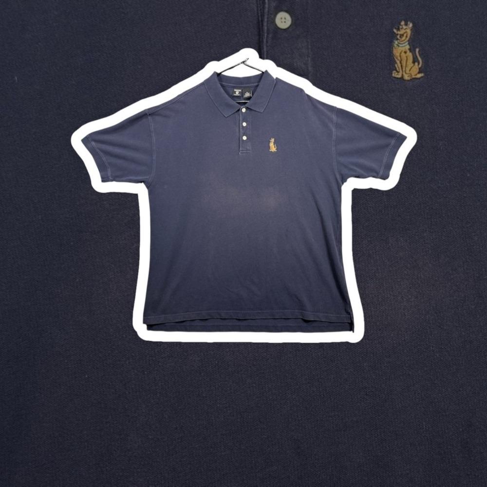 Vintage 1998 Warner Bros Studio Store Scooby-Doo Polo Shirt Mens XXL Navy Blue